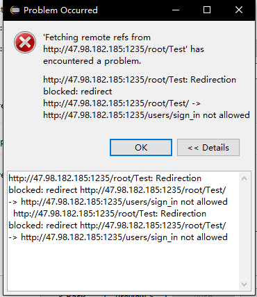 Eclipse提交代码到Gitlab报/users/sign_in not allowed