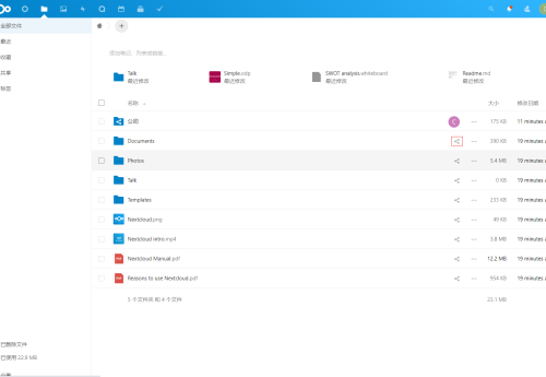 Nextcloud 文件夹/文件分享到组，或者个人
