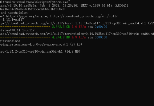解决打开stable-diffusion-webui报C:\Users\Cheng\AppData\Local\Temp\pip-unpack-ocn4569v\torch-1.13.1+cu117-cp310-cp310-win_amd64.whl is invali问题