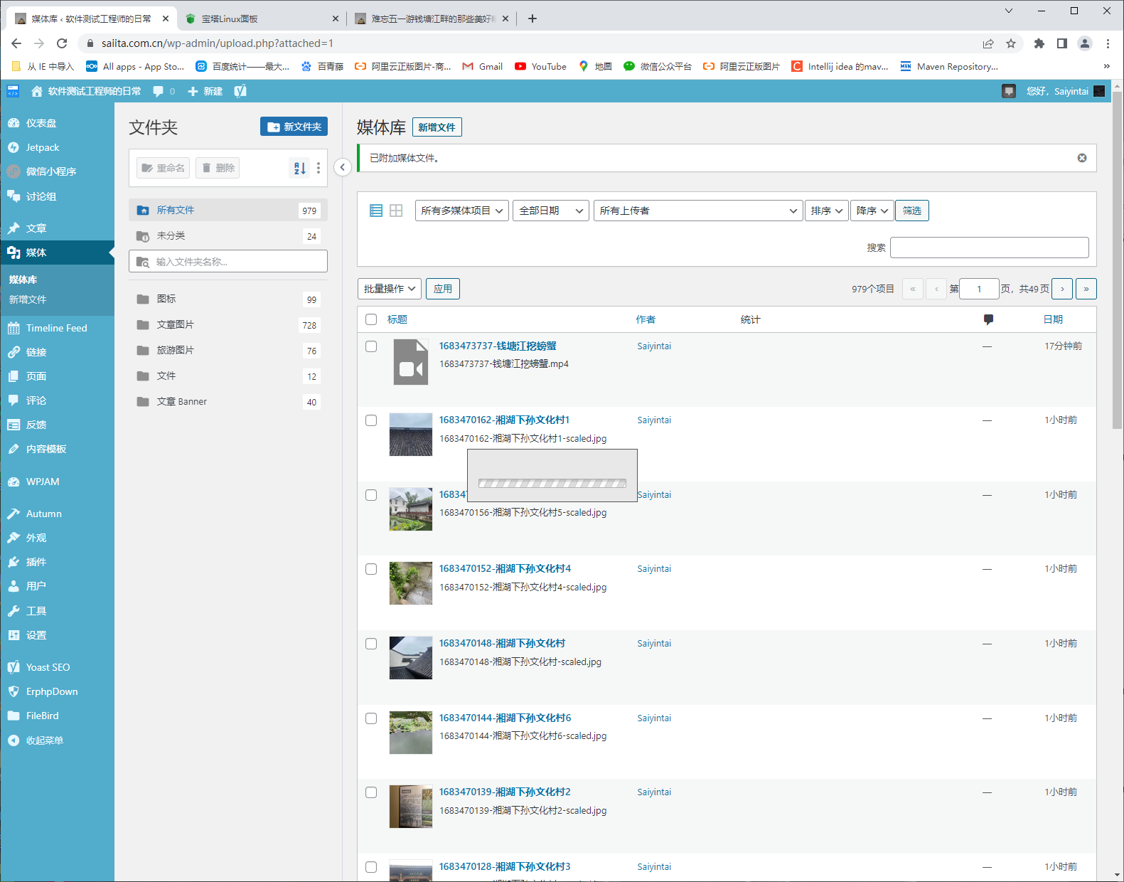 wordpress媒体库一直加载中