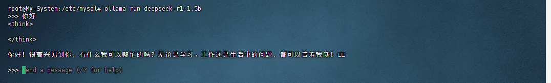 本地电脑(Ubuntu+ollama)部署deepseek R1 1.5b 模型