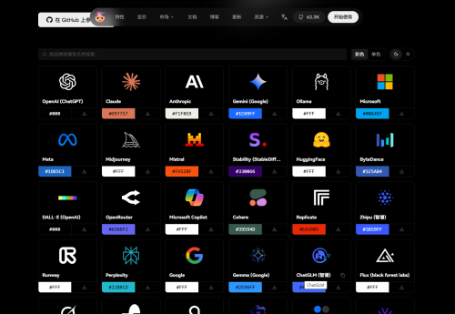 分享和记录一个 AI/LLM模型图标集下载网址