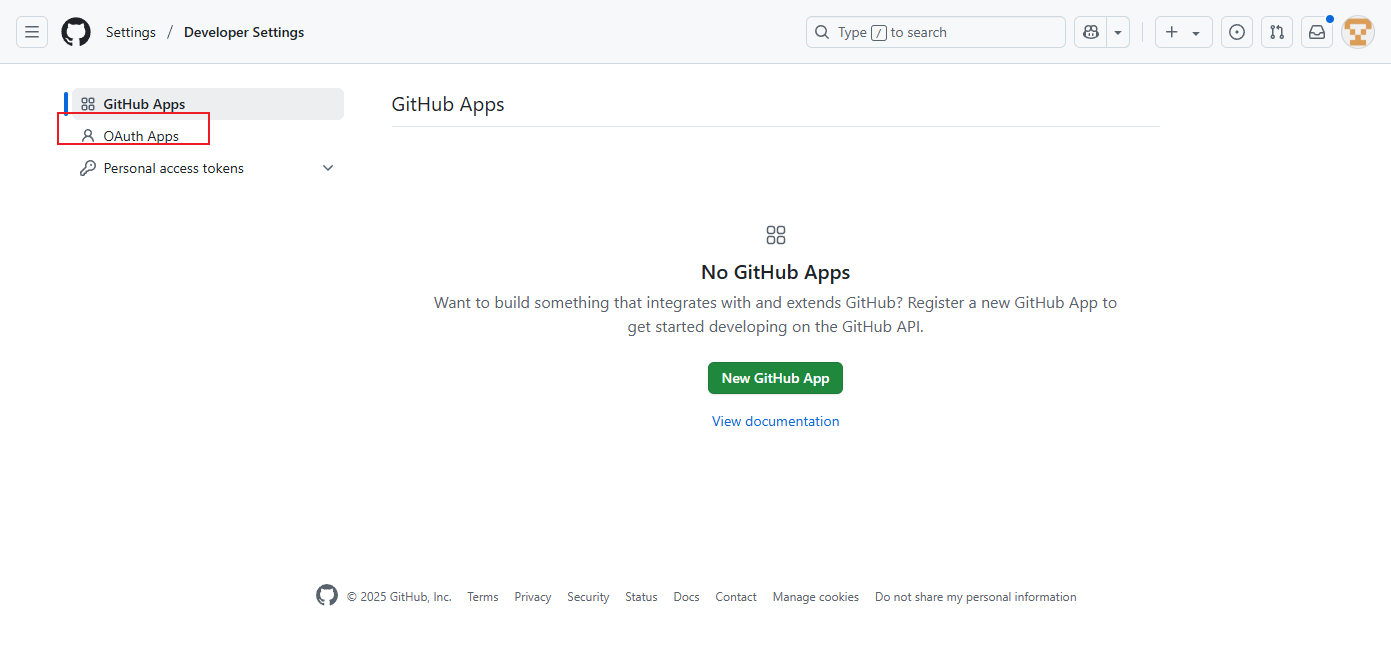 github OAuth Apps