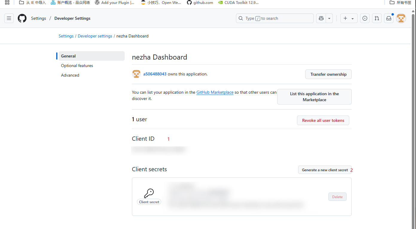 Client ID Client secret