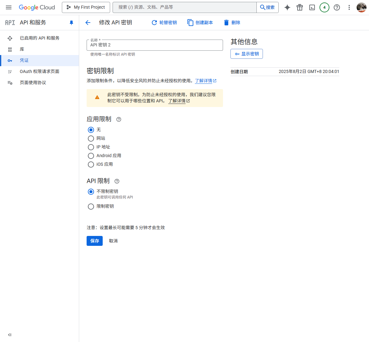 Google API Key 申请
