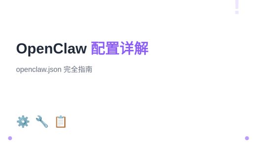 OpenClaw 配置详解：openclaw.json 完全指南