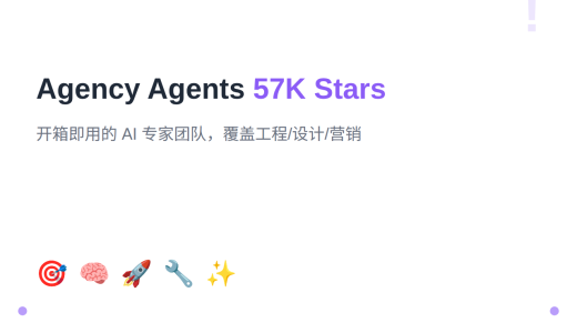GitHub 57K Stars！Agency Agents：一个开箱即用的 AI 专家团队