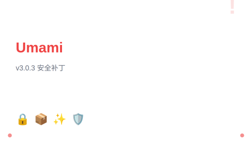Umami v3.0.3 版本更新：Next.js 安全补丁